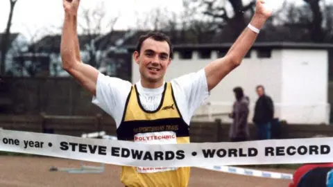 Steve Edwards Steve crossing the finish line