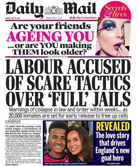 Daily Mail front page for 12/07/24