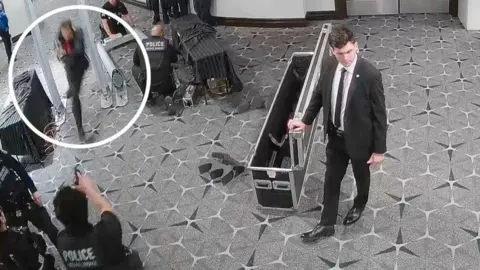 Footage from Saturday’s White House correspondents’ dinner