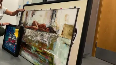 Large framed oil paintings