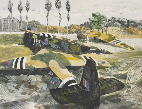 NML Gliders crash landed against a bridge, Albert Richards, 1944