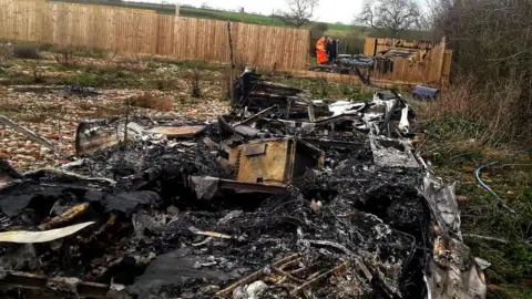 Melton Times Burnt caravans