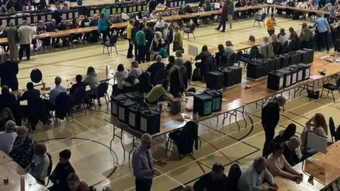 Bedford Borough Council Election count in Bedford