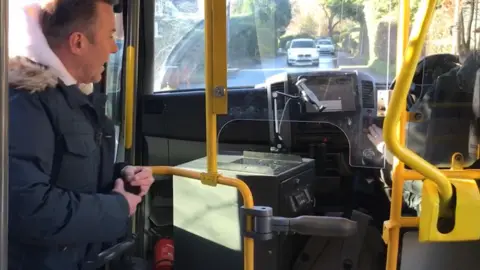 BBC Man on Herefordshire bus