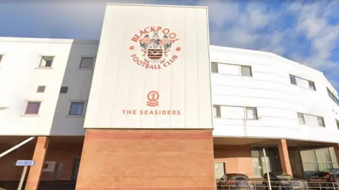 Google Front of Blackpool FC stadium