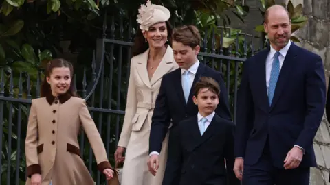 Royal Family arrive for a traditional Easter Sunday service in Windsor