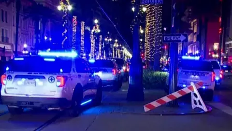 A video grab of police at the scene in New Orleans