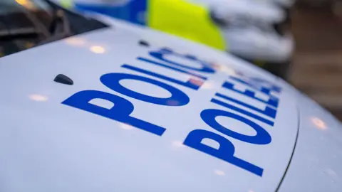 Close up of the bonnet of a police car