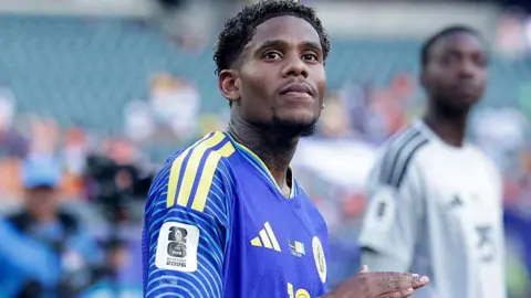 Tyrese Noslin of Curacao thanking the supporters after the match during the World Cup match between Curacao v Ivory Coast at the Philadelphia Stadium on June 25, 2026 in Philadelphia United States
