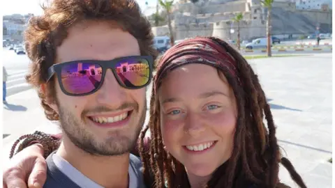 Facebook A recent photo of Luca Tacchetto (left) and Edith Blais