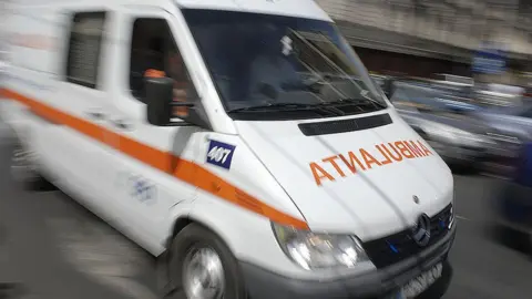 AFP An ambulance in Bucharest