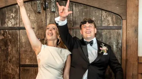 Spinal Research Sam Baldwin and his wife on their wedding day.
