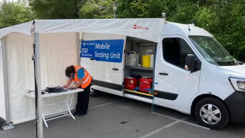 A mobile test centre