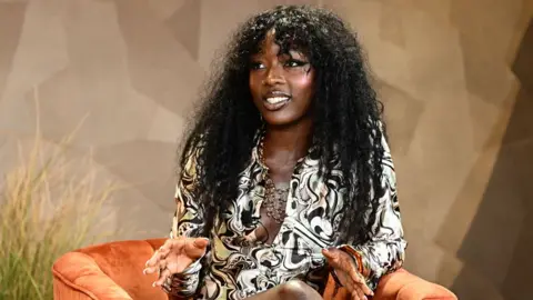 AFP Kenyan actress Elsa Majimbo speaks during the Wall Street Journal's WSJ Tech Live Conference in Laguna Beach, California on October 17, 2023.