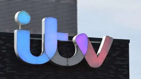 Getty Images Multi-coloured ITV logo on the side of the company's building in Salford's MediaCity