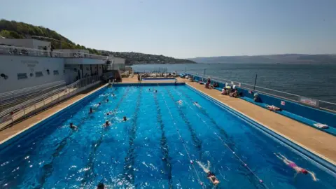 PA Media Swimmers at Gourock outdoor pool