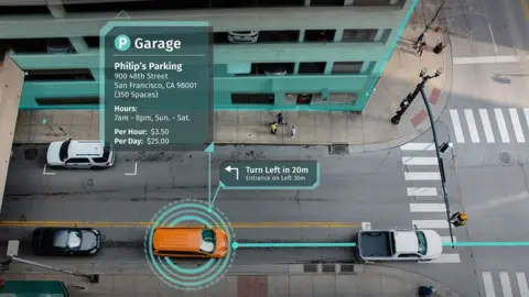 HERE Screengrab of navigation/parking directions