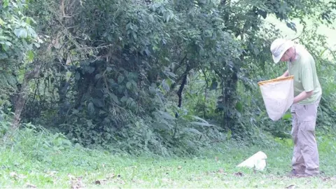 Anglia Ruskin University Dr Alvin Helden carrying out fieldwork in Kibale National Park