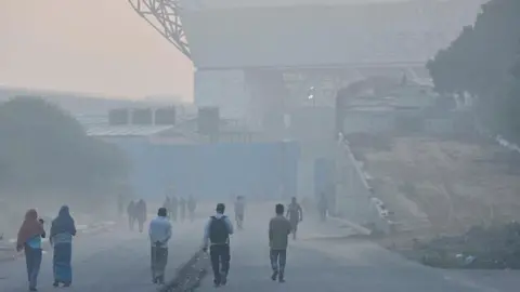 Getty Images Smog seen in Delhi