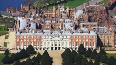 Getty Images An aerial view of Hampton Court Palace.