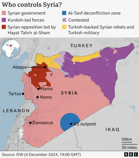 Syria control map (4 December 2024)