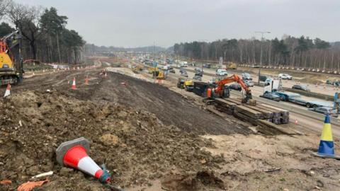Work taking place on the M25