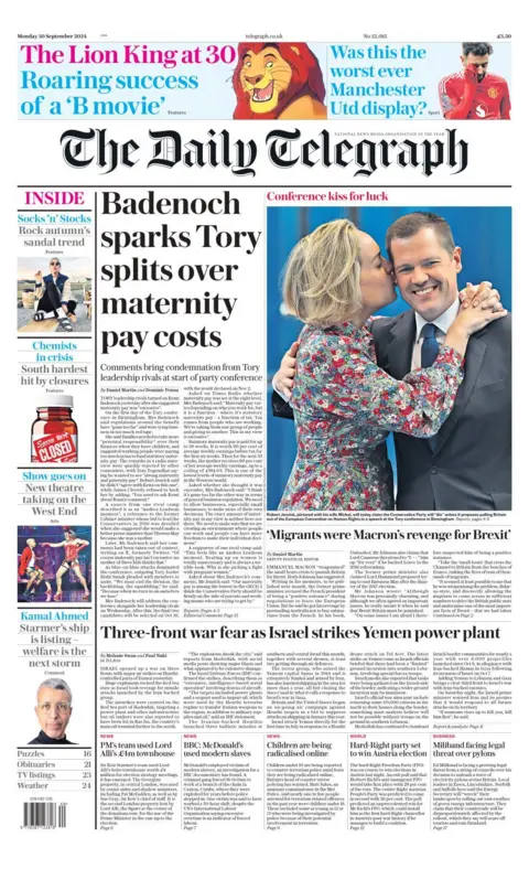 Daily Telegraph beforehand   leafage   for 30 September