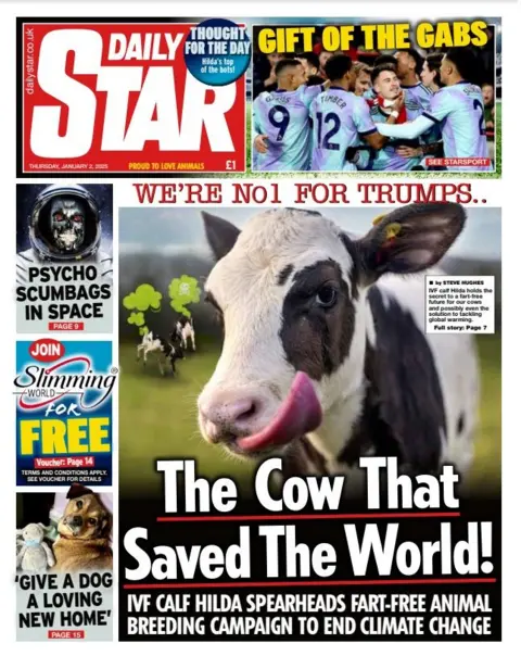 Halaman depan Daily Star tanggal 2 Januari 2025.