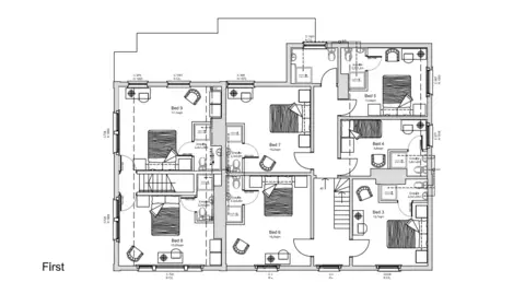 Brooks Architects Ltd First floor plans for the new HMO