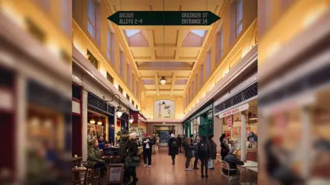 Newcastle City Council The unveiled designs show how Grainger Market's alleys could look.