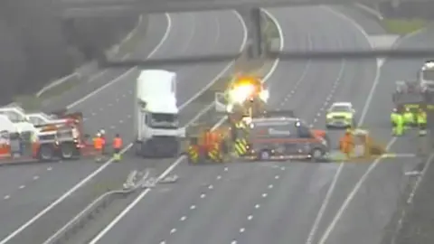 National Highways Clean up of M5 crash