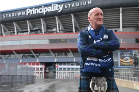 Getty Images Fan outside Principality stadium