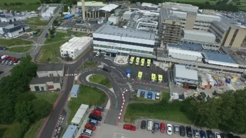 BBC Glan Clwyd Hospital from the air