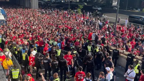 Tomos Wyn Roberts  Liverpool fans in Paris