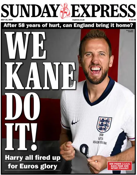 The headline on the front page of the Sunday Express reads: "We Kane do it"