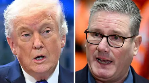 Composite photo of Donald Trump and Keir Starmer