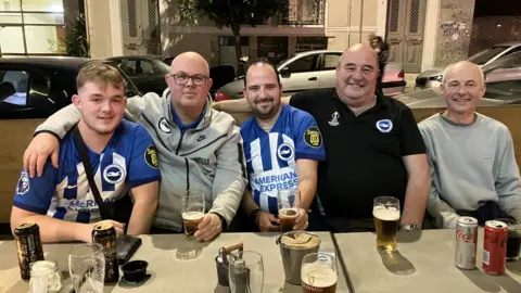 Albion supporters in Athens