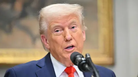 ROBERTO SCHMIDT/AFP via Getty Images US President Donald Trump speaks in the Roosevelt Room of the White House in Washington, DC, on March 3, 2025.