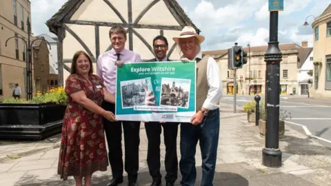 Wiltshire Council Pictured left to right: Melissia Barnett (Head of Museum and Heritage Services, Chippenham Town Council), Cllr Richard Clewer (Leader of Wiltshire Council), Terry Bracher (Heritage Services Manager, Wiltshire Council), Phil Harding (from Wessex Archaeology and a popular member of the former Channel 4 Time Team programme)