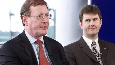 Getty Images David Trimble and Jeffrey Donaldson pictured in May 2000