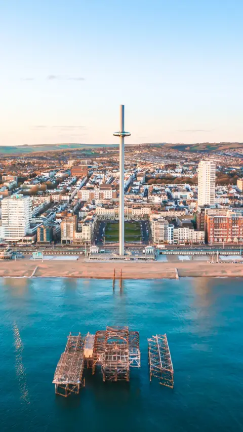 An aerial view of Brighton.