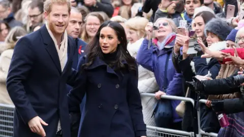 Getty Images Meghan and Harry in Nottingham