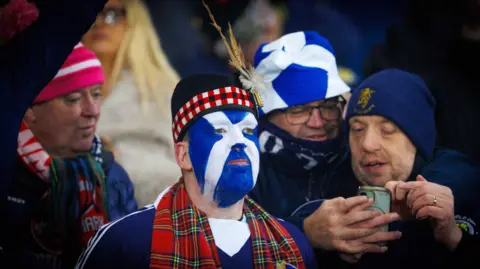 SNS Scotland fans at the match against Denmark
