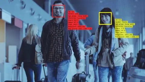 Getty Images Two people on facial recognition cameras