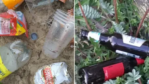 KAREN DOUGLAS Rubbish left on Ballyholme beach