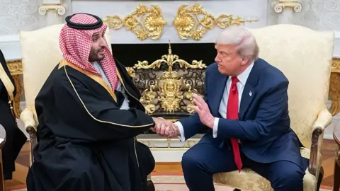 Trump shakes hand of MBS. 