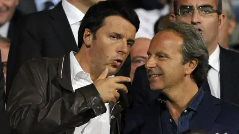 Getty Images Matteo Renzi at Fiorentina football match, Sept 2012