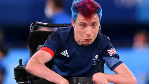 David Smith in action at the Tokyo Paralympics