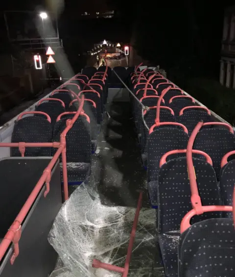 Ben Pallante A view from the top deck of the bus