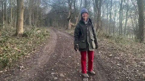Oli Woodcock/BBC Francesca Bridgwater in East Wood